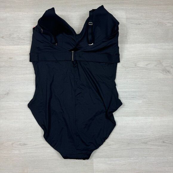 Spanx One Piece Swimsuit Womens 3X Black V Neck Padded 50129R - Picture 3 of 5